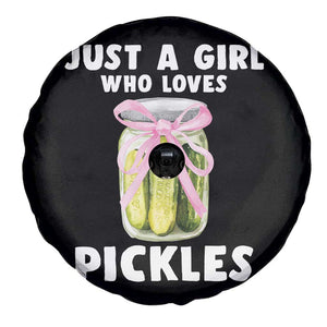Just a Girl Who Loves Pickles Spare Tire Cover Pickle Jars with Coquette Bow TS10 Print Your Wear