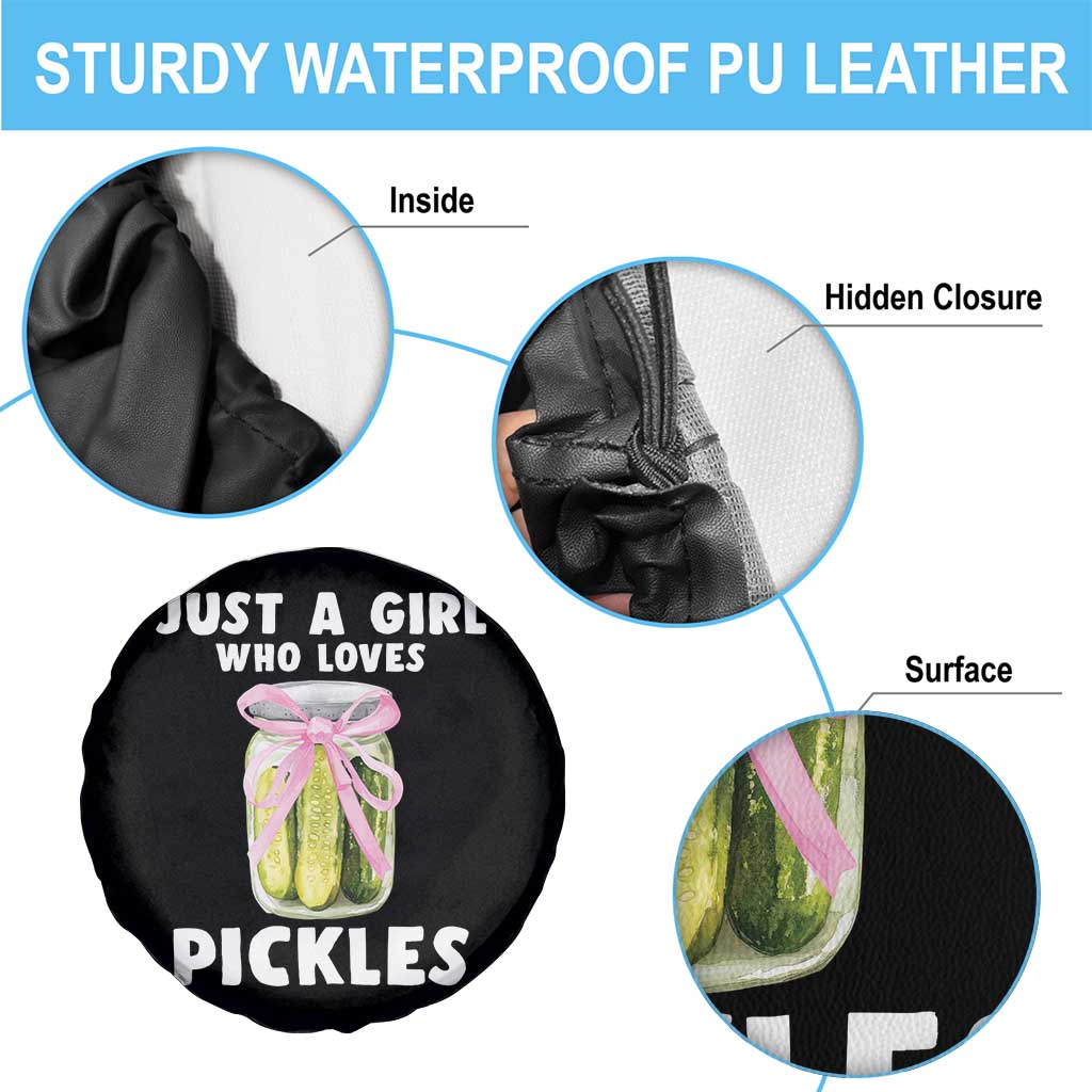 Just a Girl Who Loves Pickles Spare Tire Cover Pickle Jars with Coquette Bow TS10 Print Your Wear