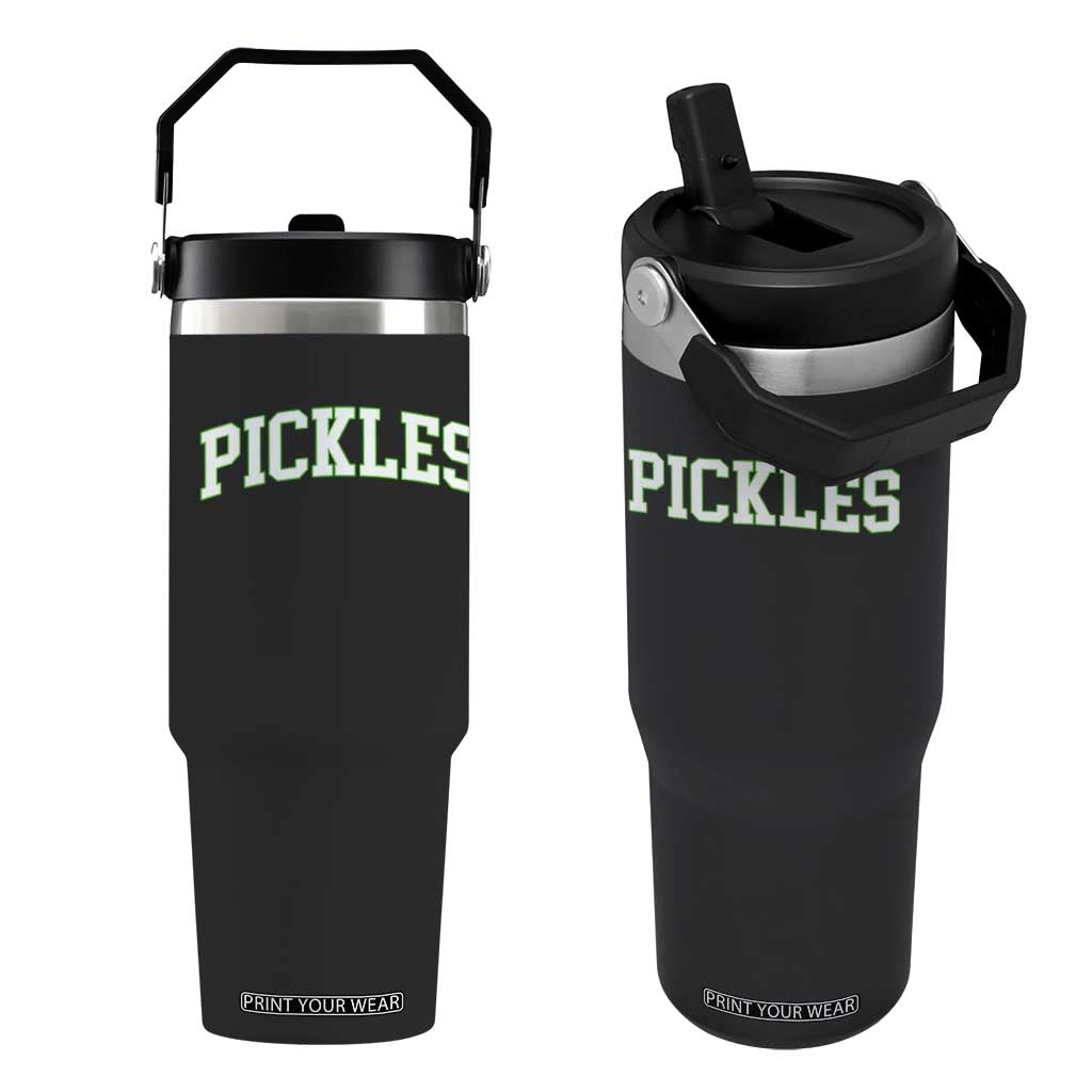 Vintage Pickle Flip Straw Tumbler Canning Season Pickle Lover Vintage Sports Style 80s 90s Gifts TS10 One Size: 30 oz Black Print Your Wear