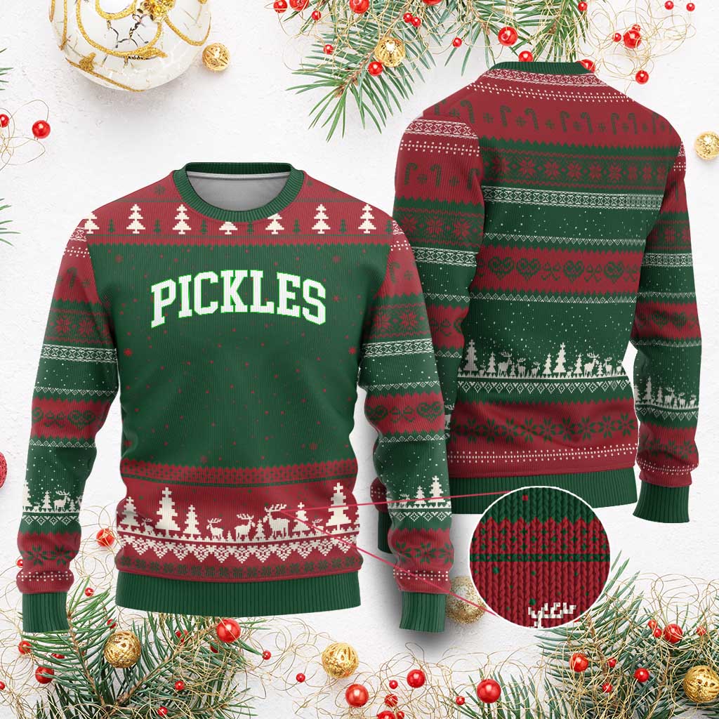 Vintage Pickle Ugly Christmas Sweater Canning Season Pickle Lover Vintage Sports Style 80s 90s Gifts TS10 Red Green Print Your Wear