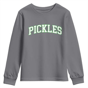Vintage Pickle Youth Sweatshirt Canning Season Pickle Lover Vintage Sports Style 80s 90s Gifts TS10 Charcoal Print Your Wear