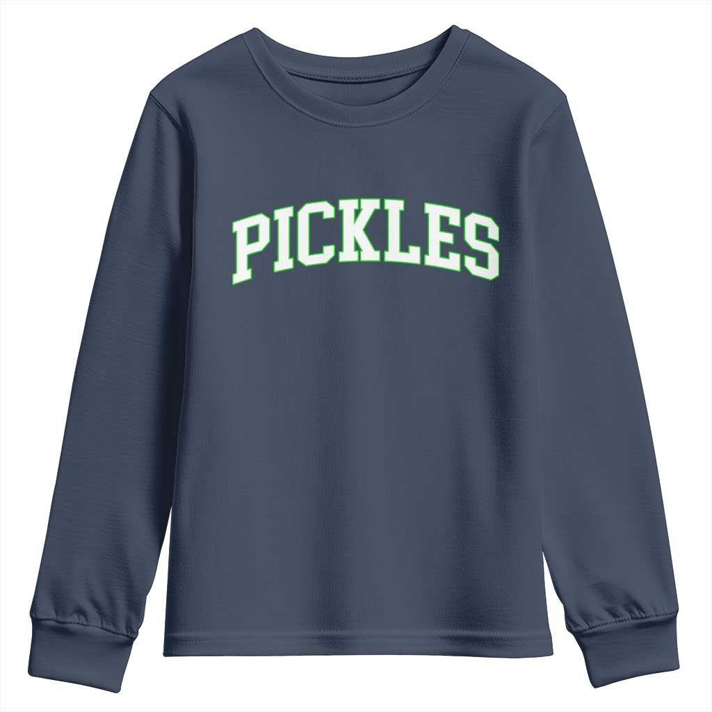 Vintage Pickle Youth Sweatshirt Canning Season Pickle Lover Vintage Sports Style 80s 90s Gifts TS10 Navy Print Your Wear