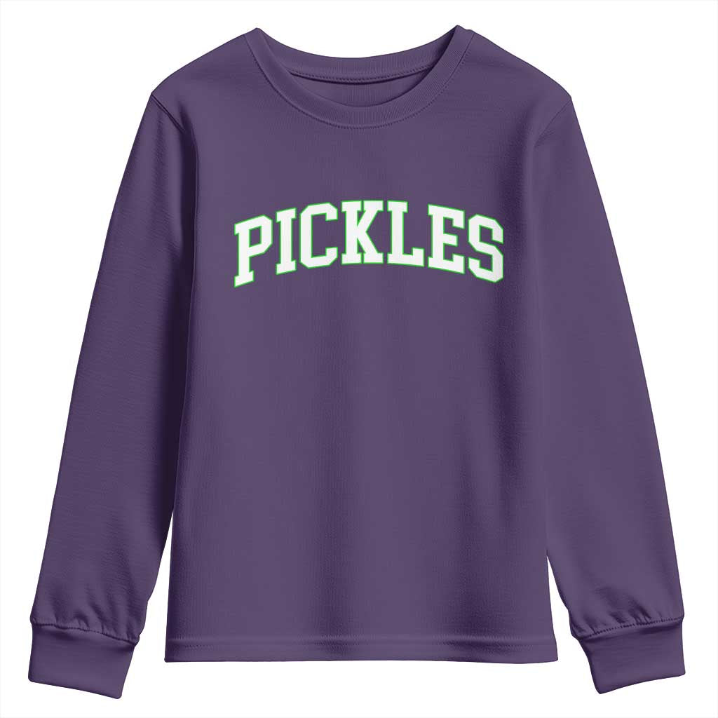 Vintage Pickle Youth Sweatshirt Canning Season Pickle Lover Vintage Sports Style 80s 90s Gifts TS10 Purple Print Your Wear