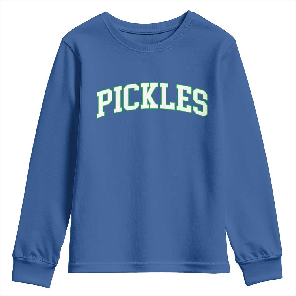 Vintage Pickle Youth Sweatshirt Canning Season Pickle Lover Vintage Sports Style 80s 90s Gifts TS10 Royal Blue Print Your Wear