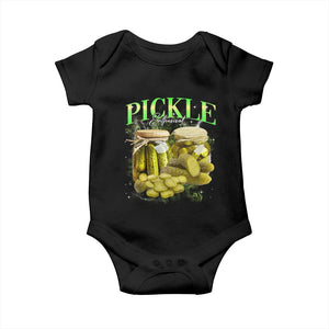 Pickle Lovers Baby Onesie Retro Pickle Enthusiast Vintage 90s Graphic TS10 Black Print Your Wear