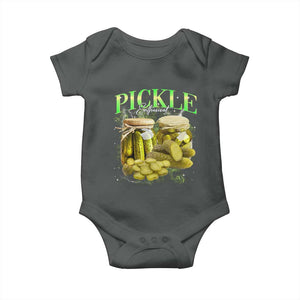 Pickle Lovers Baby Onesie Retro Pickle Enthusiast Vintage 90s Graphic TS10 Dark Heather Print Your Wear
