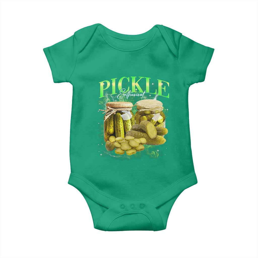 Pickle Lovers Baby Onesie Retro Pickle Enthusiast Vintage 90s Graphic TS10 Irish Green Print Your Wear