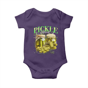 Pickle Lovers Baby Onesie Retro Pickle Enthusiast Vintage 90s Graphic TS10 Purple Print Your Wear