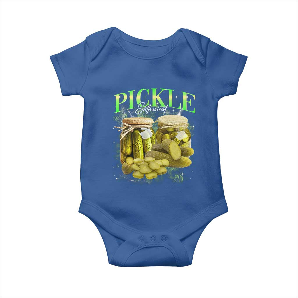 Pickle Lovers Baby Onesie Retro Pickle Enthusiast Vintage 90s Graphic TS10 Royal Blue Print Your Wear