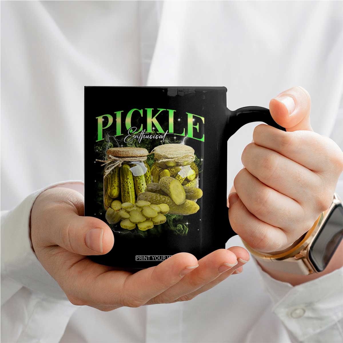 Pickle Lovers Coffee Mug Retro Pickle Enthusiast Vintage 90s Graphic TS10 Print Your Wear