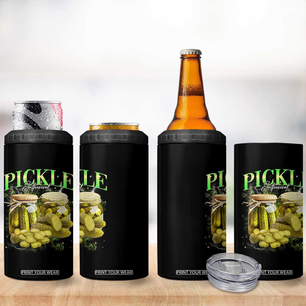 Pickle Lovers 4 in 1 Can Cooler Tumbler Retro Pickle Enthusiast Vintage 90s Graphic TS10 Print Your Wear