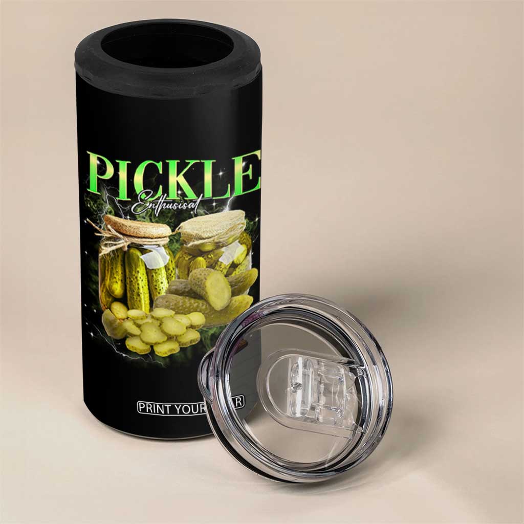 Pickle Lovers 4 in 1 Can Cooler Tumbler Retro Pickle Enthusiast Vintage 90s Graphic TS10 Print Your Wear