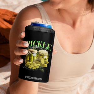 Pickle Lovers 4 in 1 Can Cooler Tumbler Retro Pickle Enthusiast Vintage 90s Graphic TS10 Print Your Wear