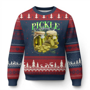 Pickle Lovers Ugly Christmas Sweater Retro Pickle Enthusiast Vintage 90s Graphic TS10 Navy Red Print Your Wear