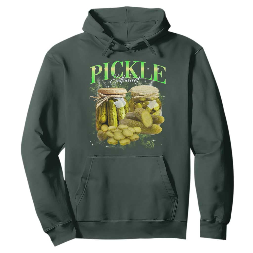 Pickle Lovers Hoodie Retro Pickle Enthusiast Vintage 90s Graphic TS10 Dark Forest Green Print Your Wear