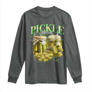 Pickle Lovers Long Sleeve Shirt Retro Pickle Enthusiast Vintage 90s Graphic TS10 Dark Heather Print Your Wear