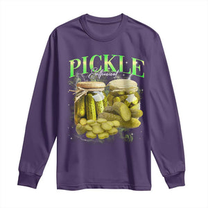 Pickle Lovers Long Sleeve Shirt Retro Pickle Enthusiast Vintage 90s Graphic TS10 Purple Print Your Wear