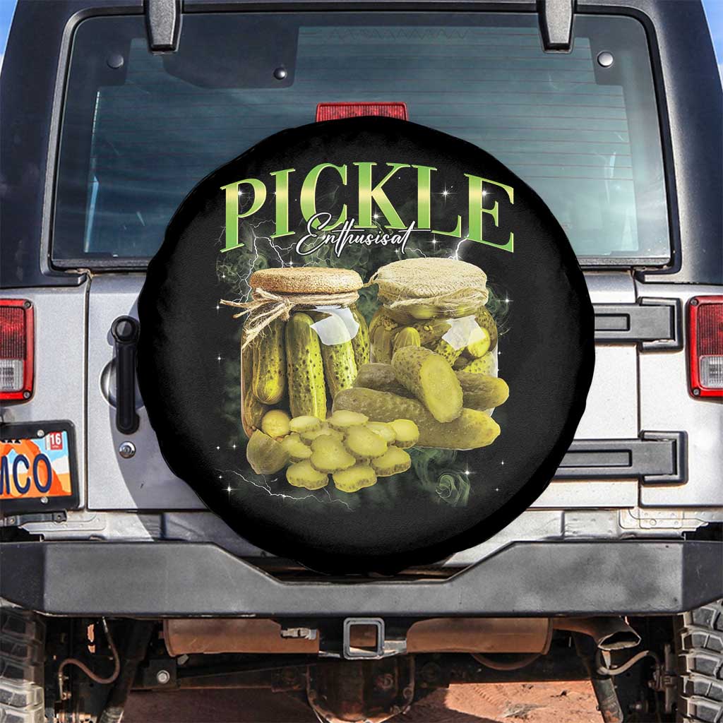 Pickle Lovers Spare Tire Cover Retro Pickle Enthusiast Vintage 90s Graphic TS10 No hole Black Print Your Wear