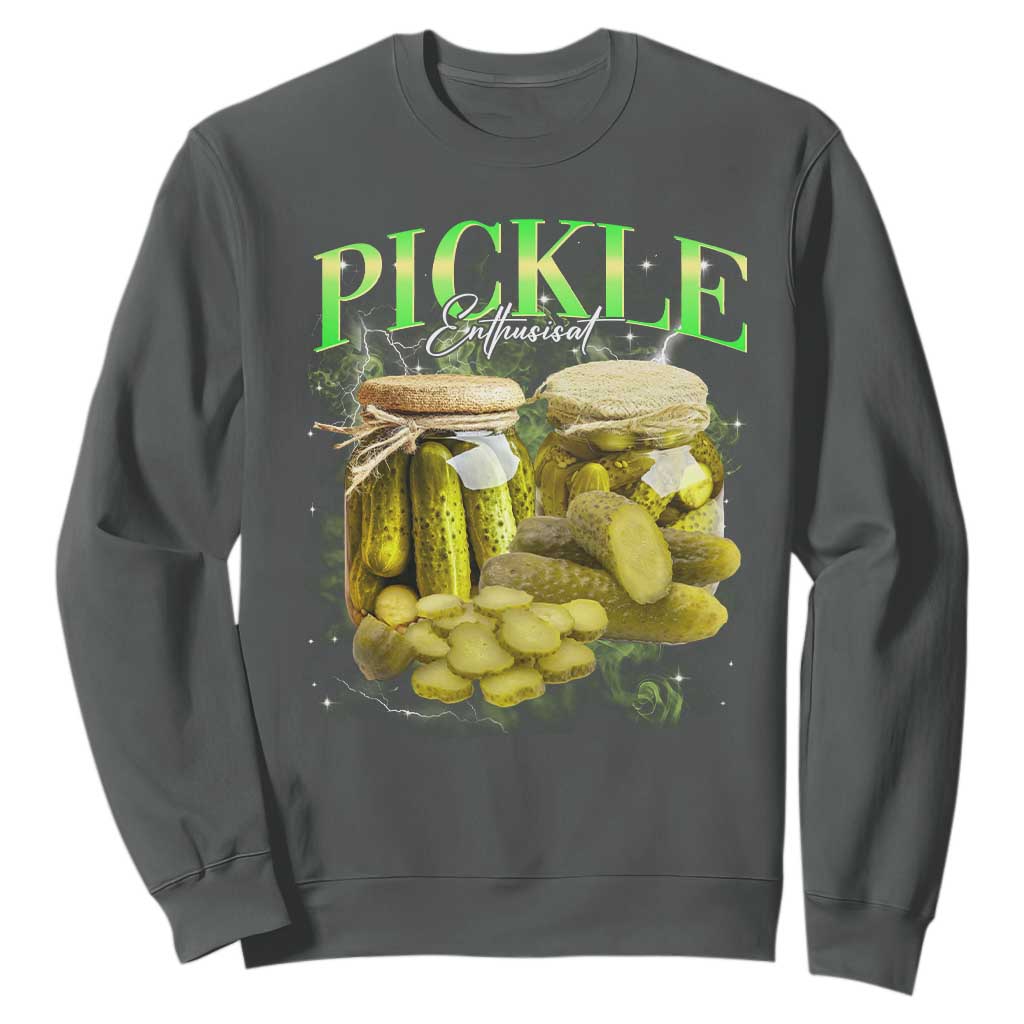 Pickle Lovers Sweatshirt Retro Pickle Enthusiast Vintage 90s Graphic TS10 Dark Heather Print Your Wear