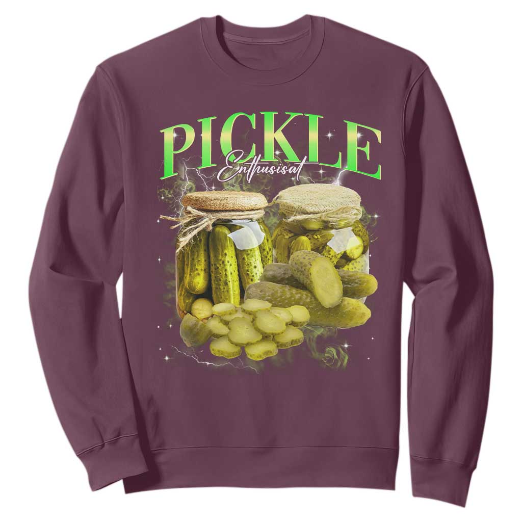 Pickle Lovers Sweatshirt Retro Pickle Enthusiast Vintage 90s Graphic TS10 Maroon Print Your Wear