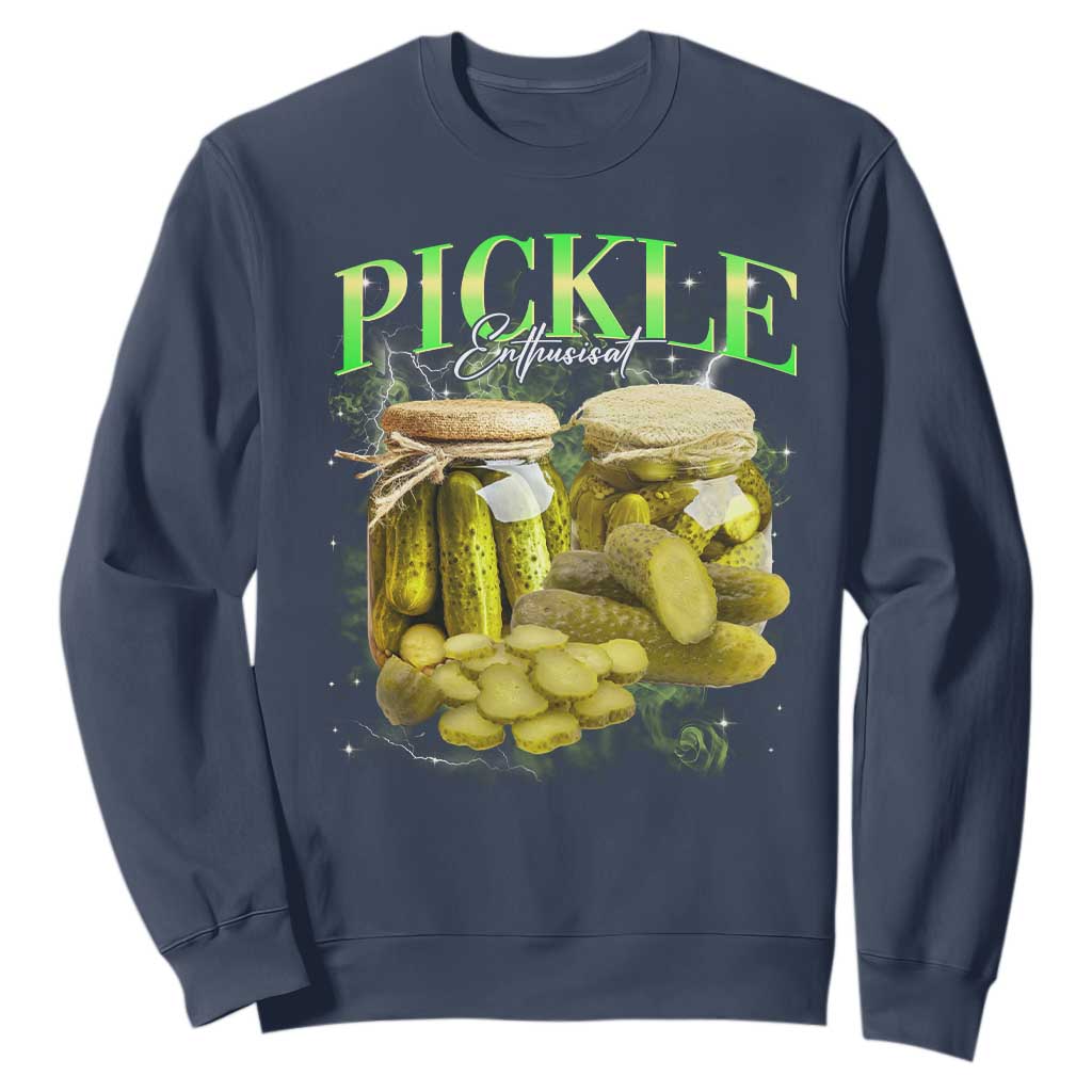 Pickle Lovers Sweatshirt Retro Pickle Enthusiast Vintage 90s Graphic TS10 Navy Print Your Wear
