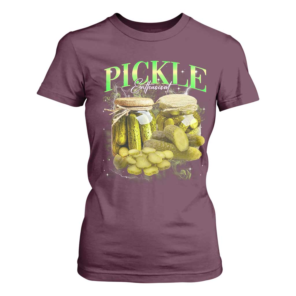 Pickle Lovers T Shirt For Women Retro Pickle Enthusiast Vintage 90s Graphic TS10 Maroon Print Your Wear