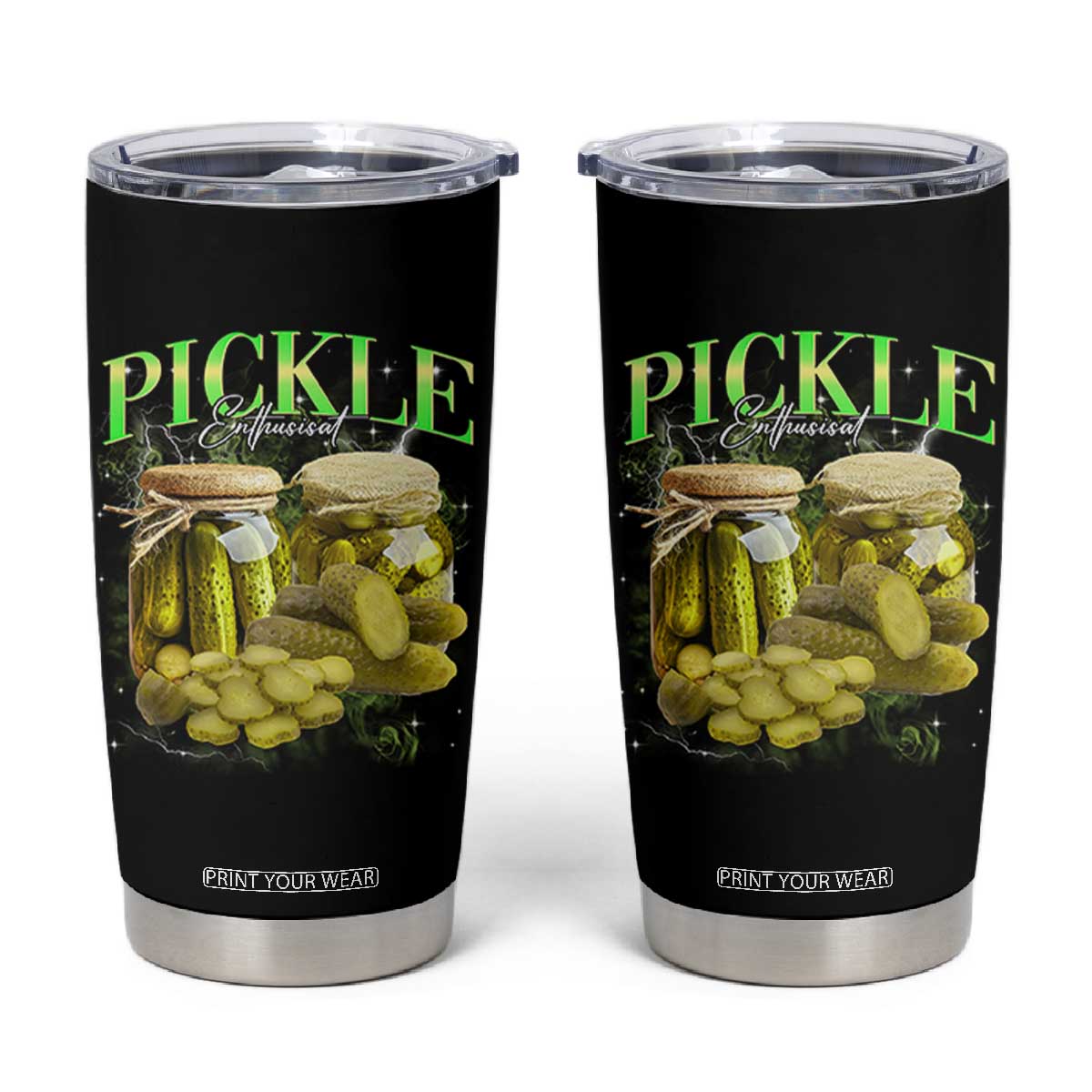 Pickle Lovers Tumbler Cup Retro Pickle Enthusiast Vintage 90s Graphic TS10 Black Print Your Wear