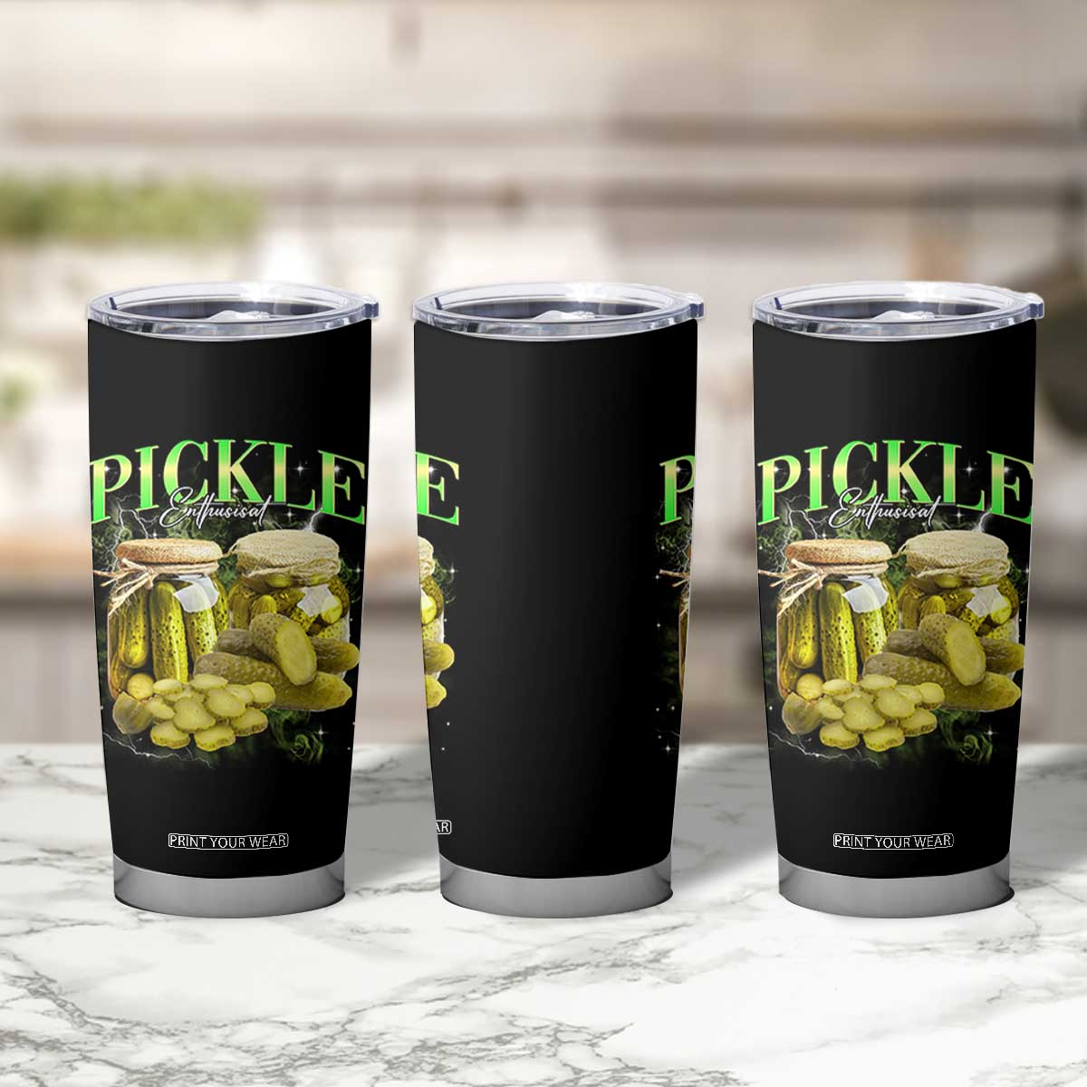 Pickle Lovers Tumbler Cup Retro Pickle Enthusiast Vintage 90s Graphic TS10 Print Your Wear