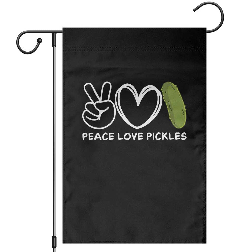 Peace Love Pickles Garden Flag TS10 Black Print Your Wear