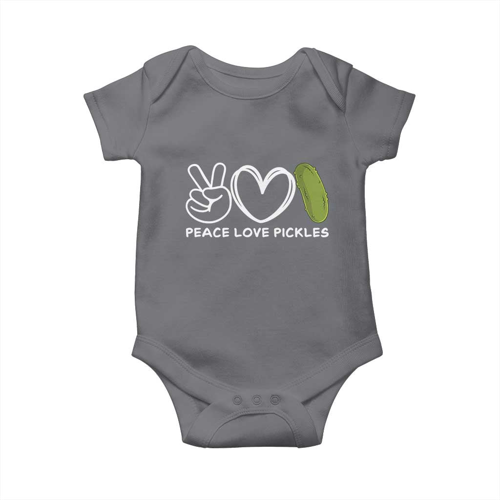 Peace Love Pickles Baby Onesie TS10 Charcoal Print Your Wear