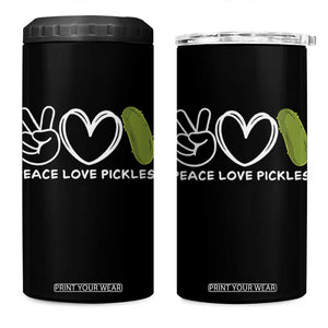 Peace Love Pickles 4 in 1 Can Cooler Tumbler TS10 One Size: 16 oz Black Print Your Wear