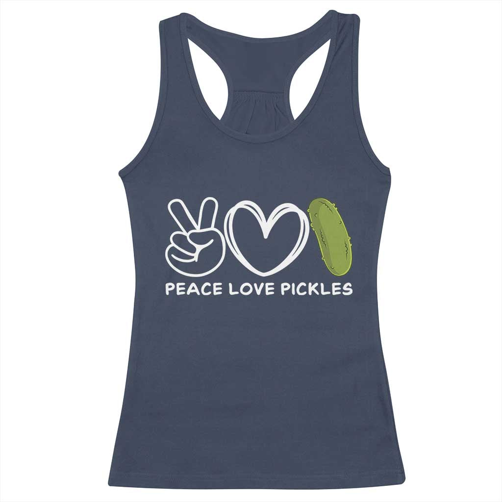 Peace Love Pickles Racerback Tank Top TS10 Navy Print Your Wear