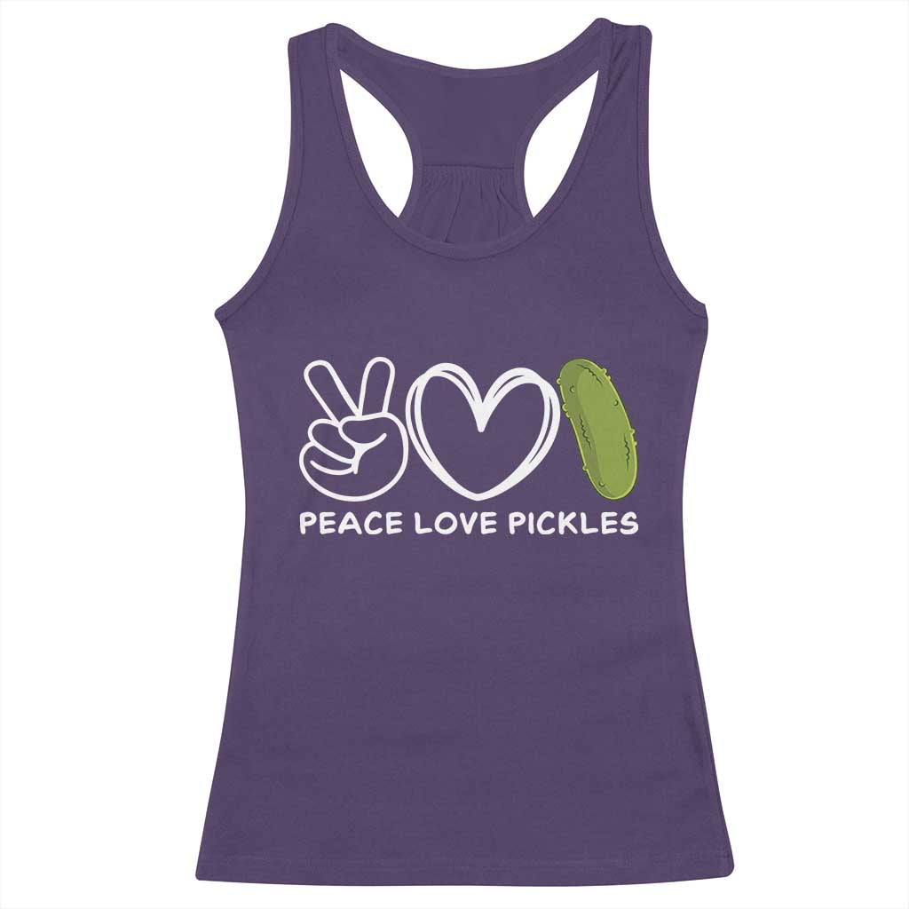Peace Love Pickles Racerback Tank Top TS10 Purple Print Your Wear
