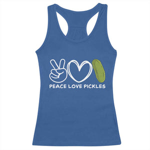 Peace Love Pickles Racerback Tank Top TS10 Royal Blue Print Your Wear