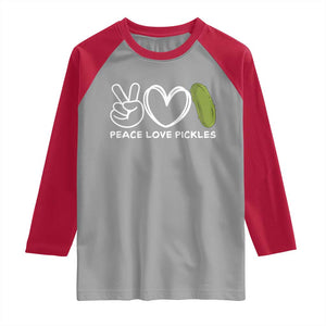 Peace Love Pickles Raglan Shirt TS10 Sport Gray Red Print Your Wear