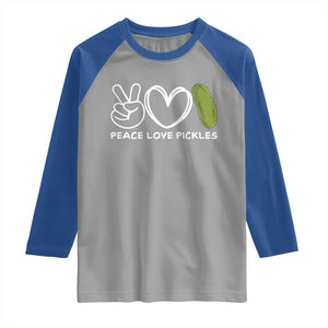 Peace Love Pickles Raglan Shirt TS10 Sport Gray Royal Print Your Wear