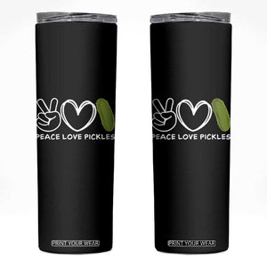 Peace Love Pickles Skinny Tumbler TS10 Black Print Your Wear