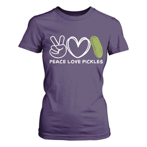 Peace Love Pickles T Shirt For Women TS10 Purple Print Your Wear