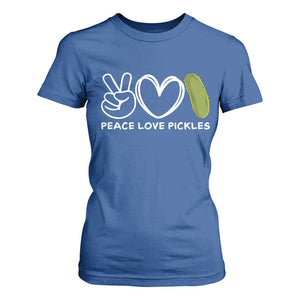 Peace Love Pickles T Shirt For Women TS10 Royal Blue Print Your Wear