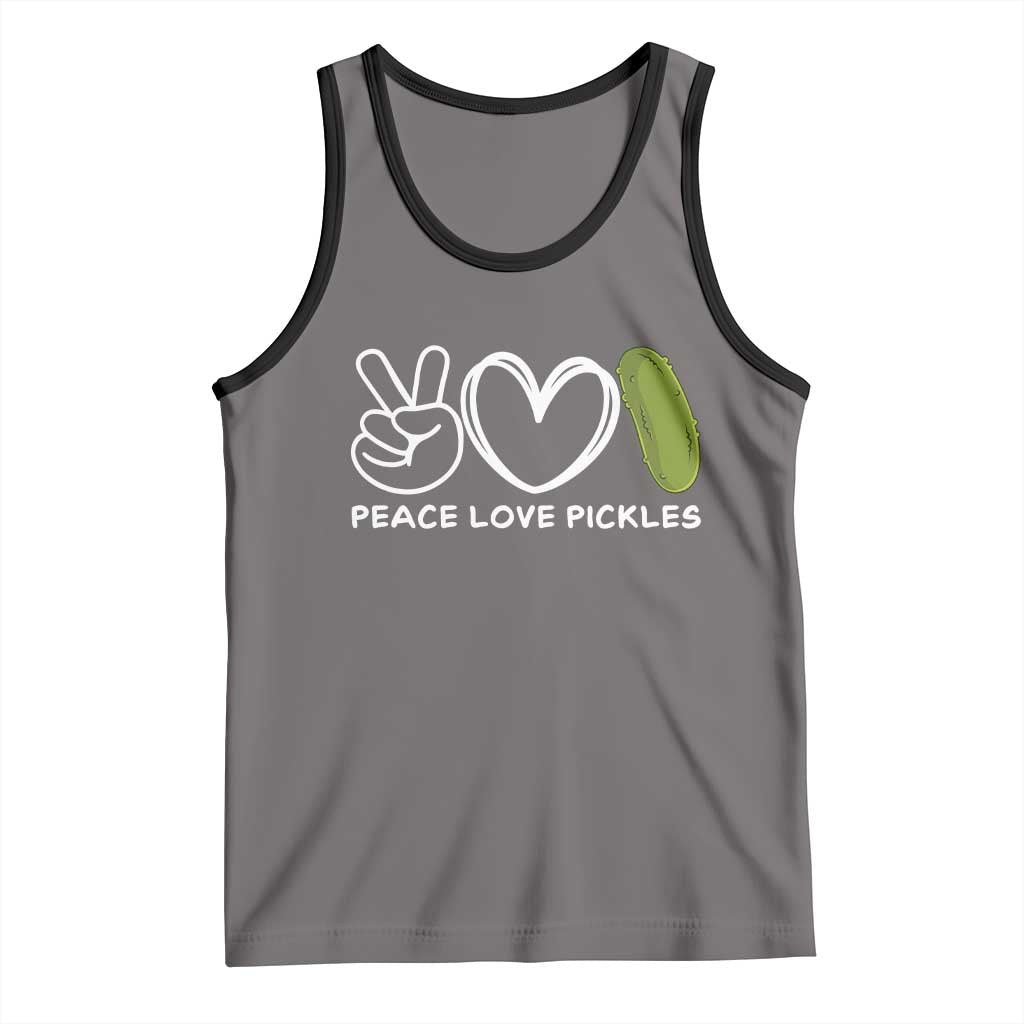 Peace Love Pickles Tank Top TS10 Deep Heather Black Print Your Wear