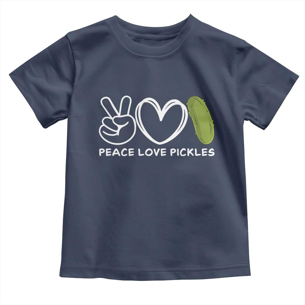 Peace Love Pickles Toddler T Shirt TS10 Navy Print Your Wear