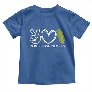 Peace Love Pickles Toddler T Shirt TS10 Royal Blue Print Your Wear