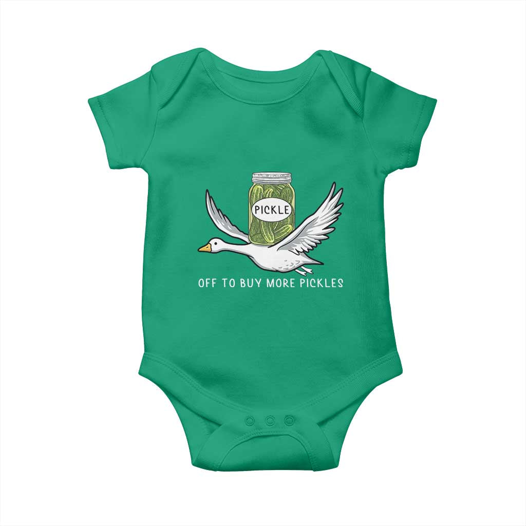 Silly Goose Pickle Lovers Baby Onesie Off To Buy More Pickles TS10 Irish Green Print Your Wear