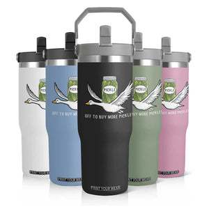 Silly Goose Pickle Lovers Flip Straw Tumbler Off To Buy More Pickles TS10 Print Your Wear