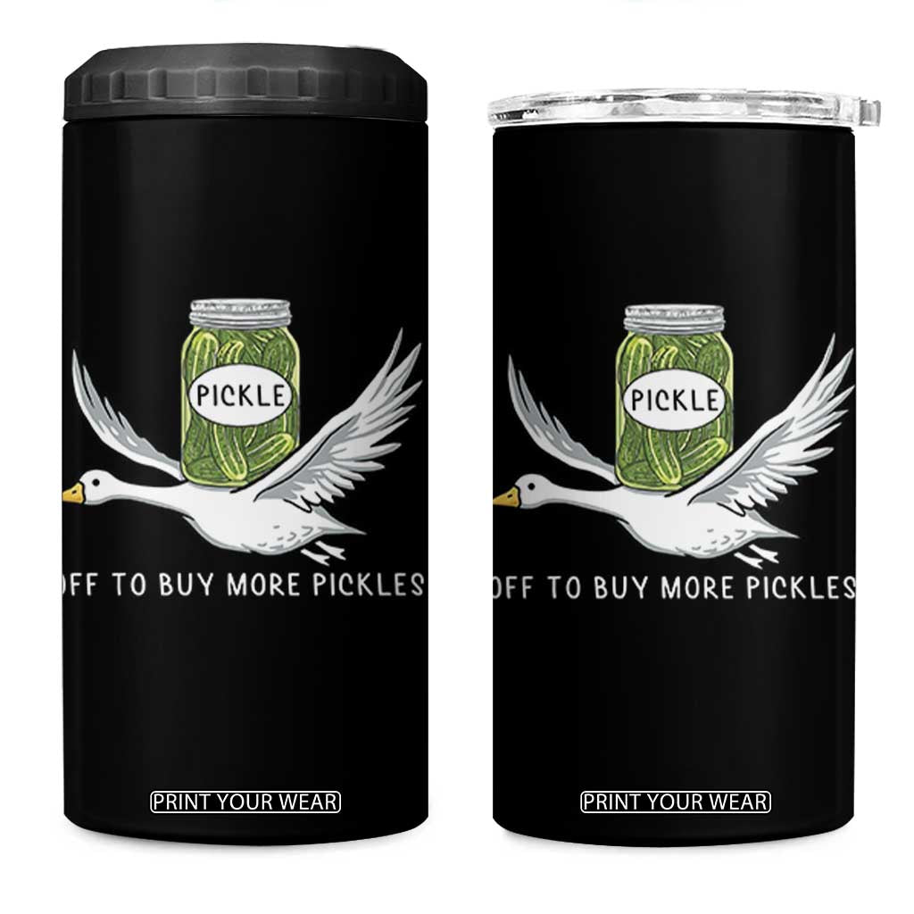 Silly Goose Pickle Lovers 4 in 1 Can Cooler Tumbler Off To Buy More Pickles TS10 One Size: 16 oz Black Print Your Wear
