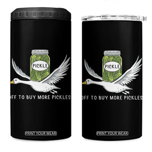 Silly Goose Pickle Lovers 4 in 1 Can Cooler Tumbler Off To Buy More Pickles TS10 One Size: 16 oz Black Print Your Wear