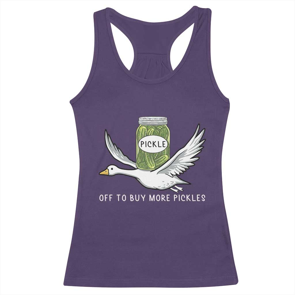 Silly Goose Pickle Lovers Racerback Tank Top Off To Buy More Pickles TS10 Purple Print Your Wear
