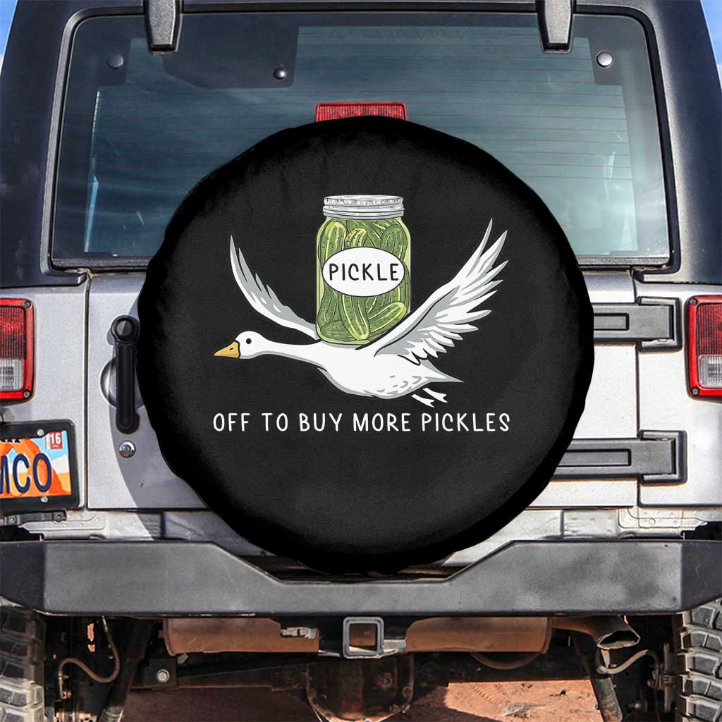 Silly Goose Pickle Lovers Spare Tire Cover Off To Buy More Pickles TS10 No hole Black Print Your Wear