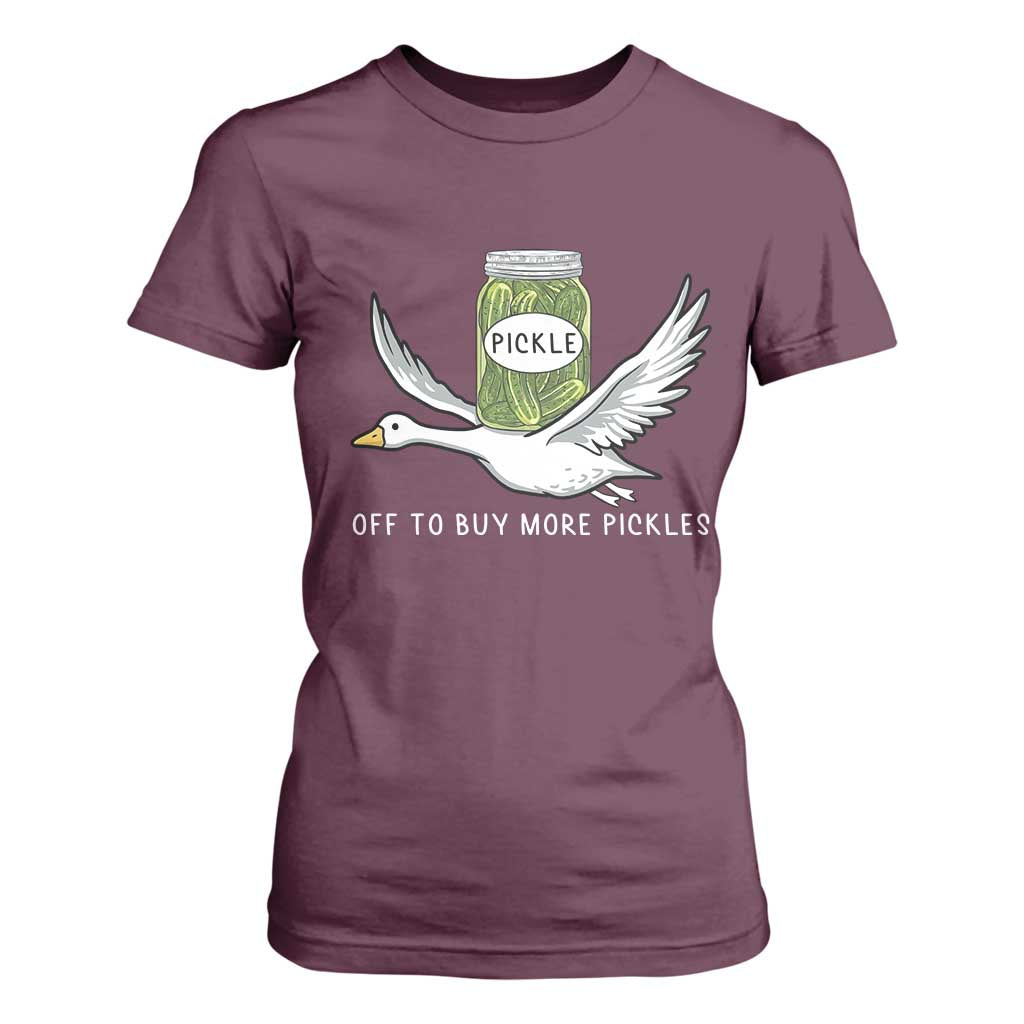 Silly Goose Pickle Lovers T Shirt For Women Off To Buy More Pickles TS10 Maroon Print Your Wear