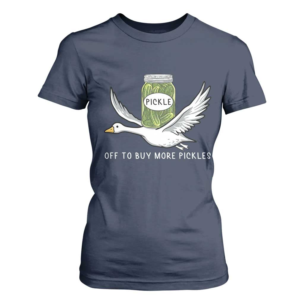 Silly Goose Pickle Lovers T Shirt For Women Off To Buy More Pickles TS10 Navy Print Your Wear